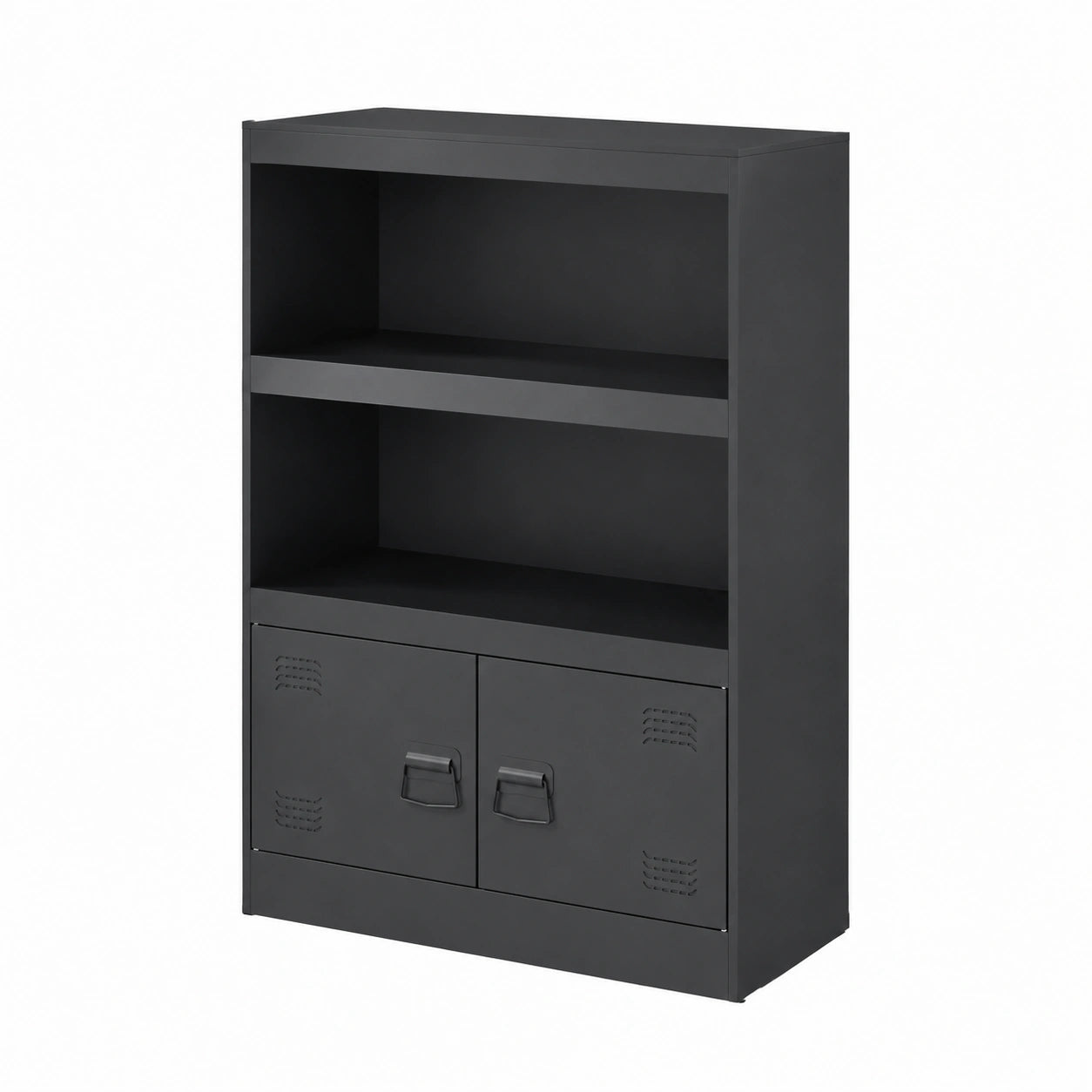 Sideboard – 67 × 39 × 107 cm, mit mehreren Türen, mit Ablagen, aus Stahl, Anthrazit, für Esszimmer und Wohnzimmer