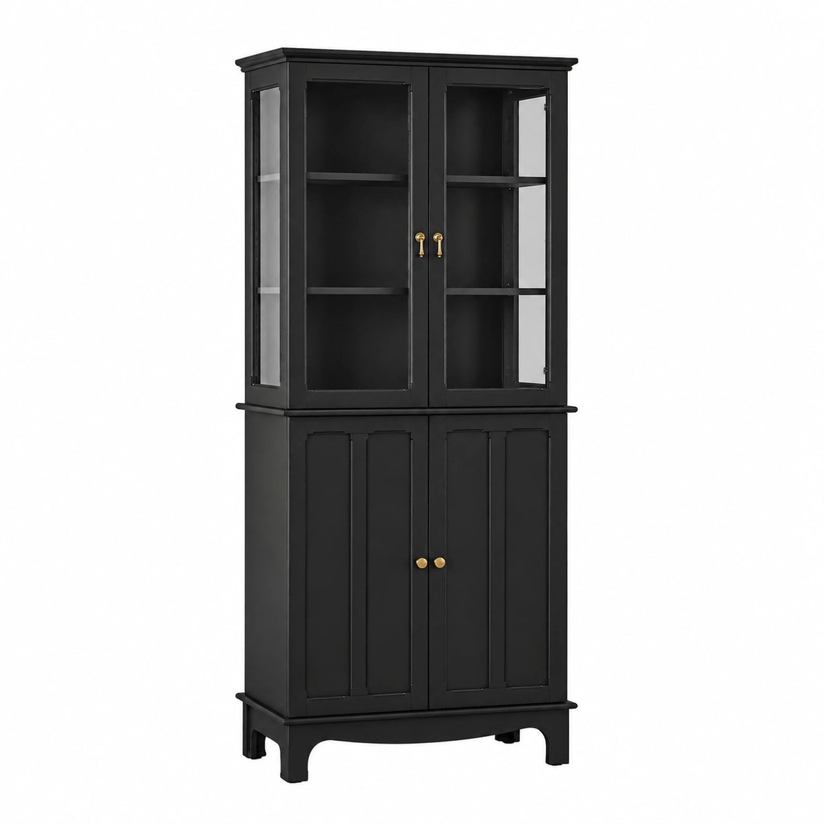 Schrank – freistehend, Schwarz, für Esszimmer, Küche und Wohnzimmer