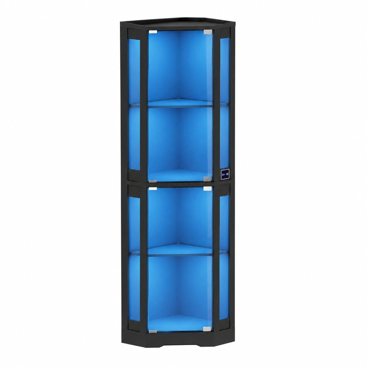 Vitrine – 165 cm, mit LED-Beleuchtung, Schwarz