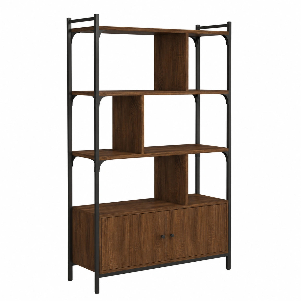 Bücherregal – 76,5 × 30 × 154,5 cm, aus Holzwerkstoff und Eichenholz, Braun