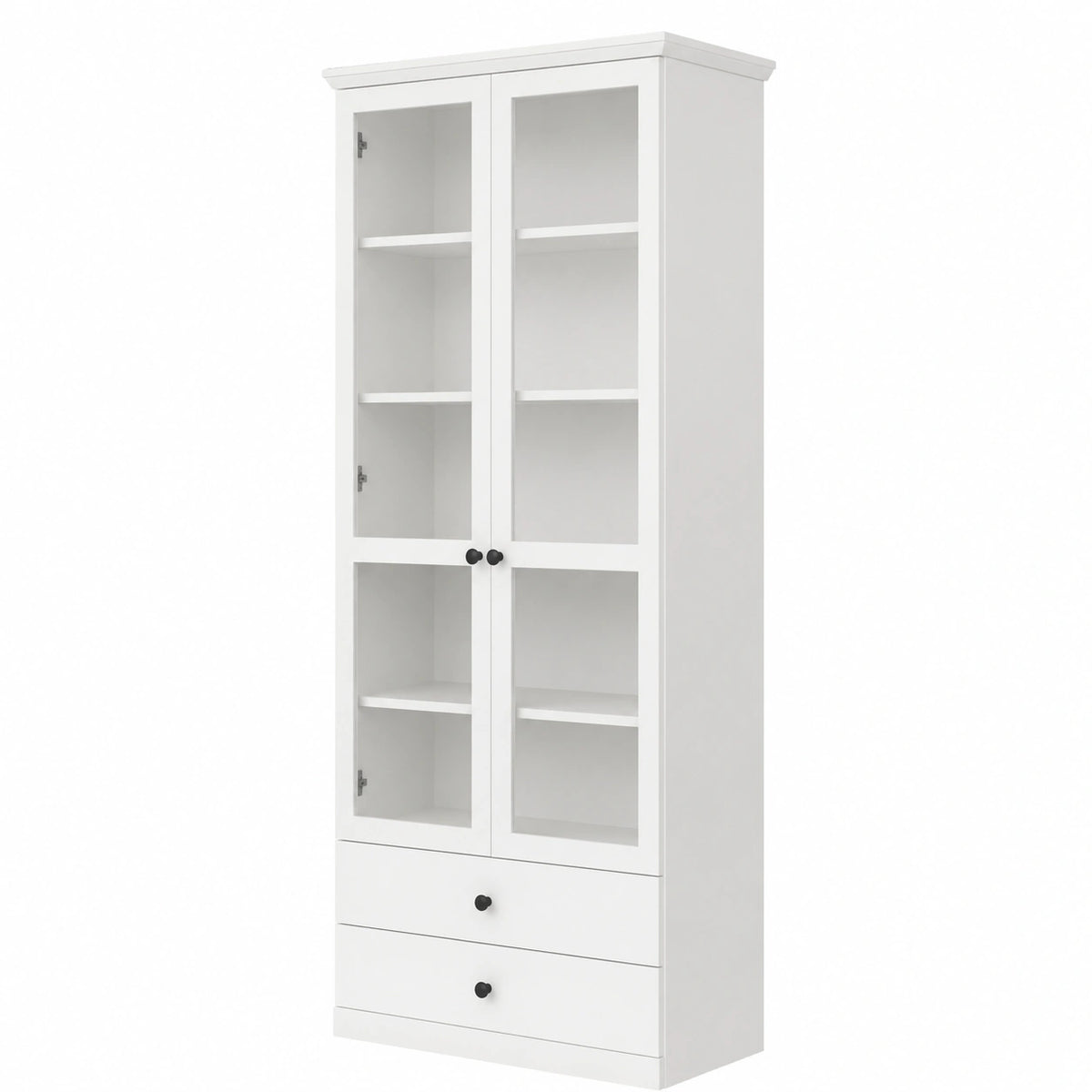 Vitrine – 81 × 196 × 41 cm, Landhausstil, mit Schubladen