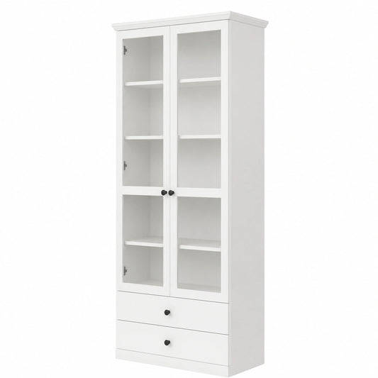 Vitrine – 81 × 196 × 41 cm, Landhausstil, mit Schubladen