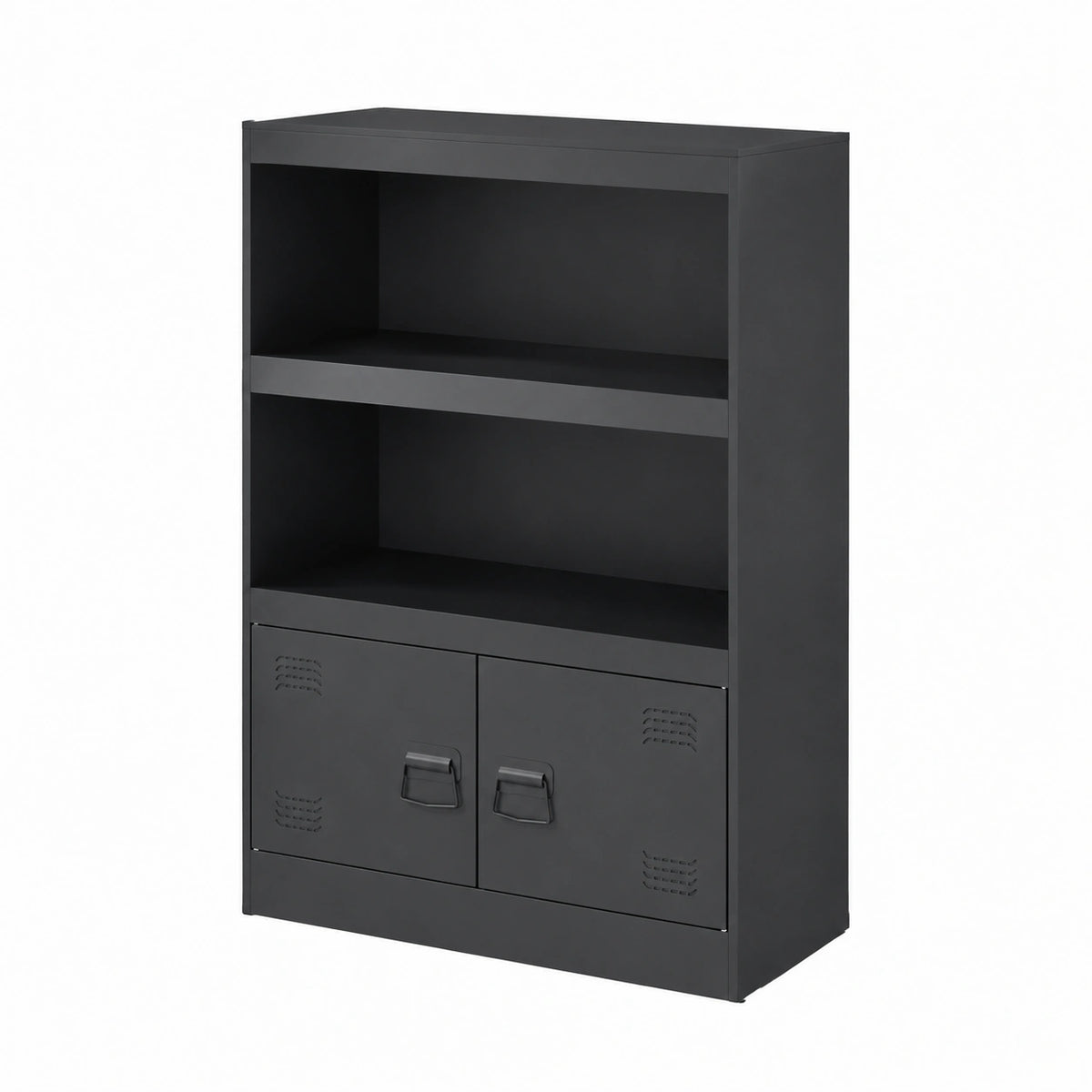 Sideboard – 67 × 39 × 107 cm, mit mehreren Türen, mit Ablagen, aus Stahl, Anthrazit, für Esszimmer und Wohnzimmer