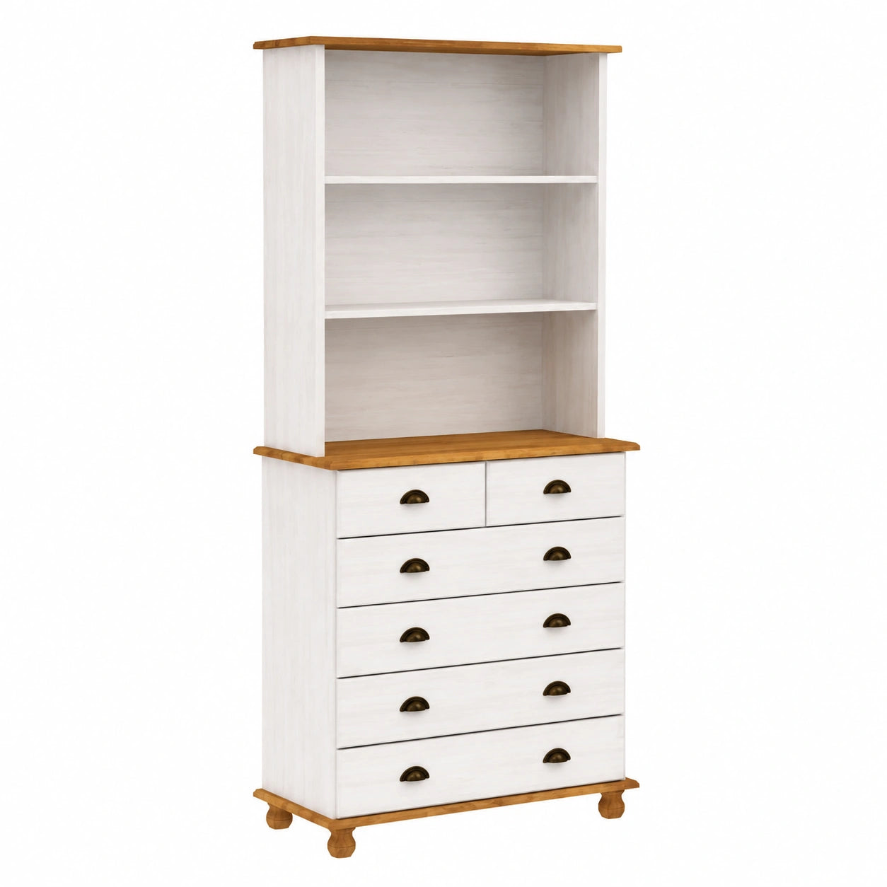 Schrank – 91 × 40 × 200,5 cm, mit Stauraum, mit Schubladen, aus Massivholz und Kiefernholz, für Esszimmer