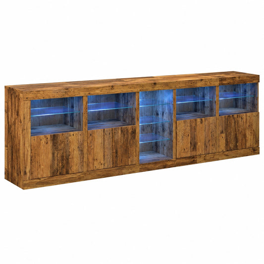 Sideboard – 283 × 37 × 67 cm, moderner Stil, rechteckige Form, mit LED-Beleuchtung, aus Holzwerkstoff, für Esszimmer