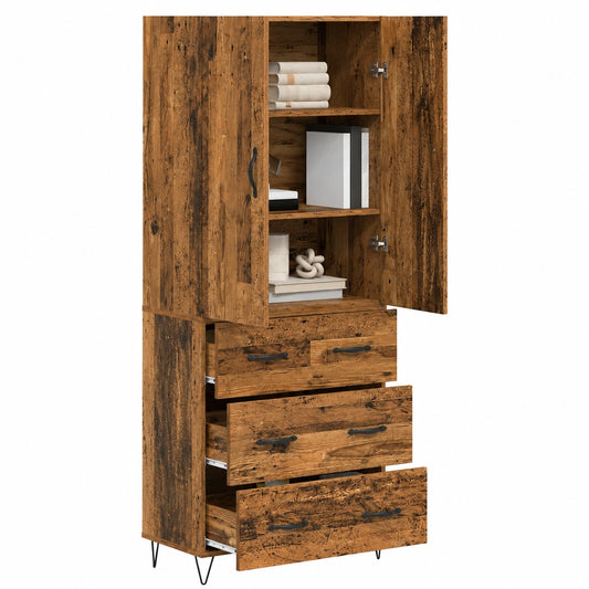 Highboard – moderner Stil, rechteckige Form, mit Stauraum, mit Schubladen, aus Holzwerkstoff, für Esszimmer