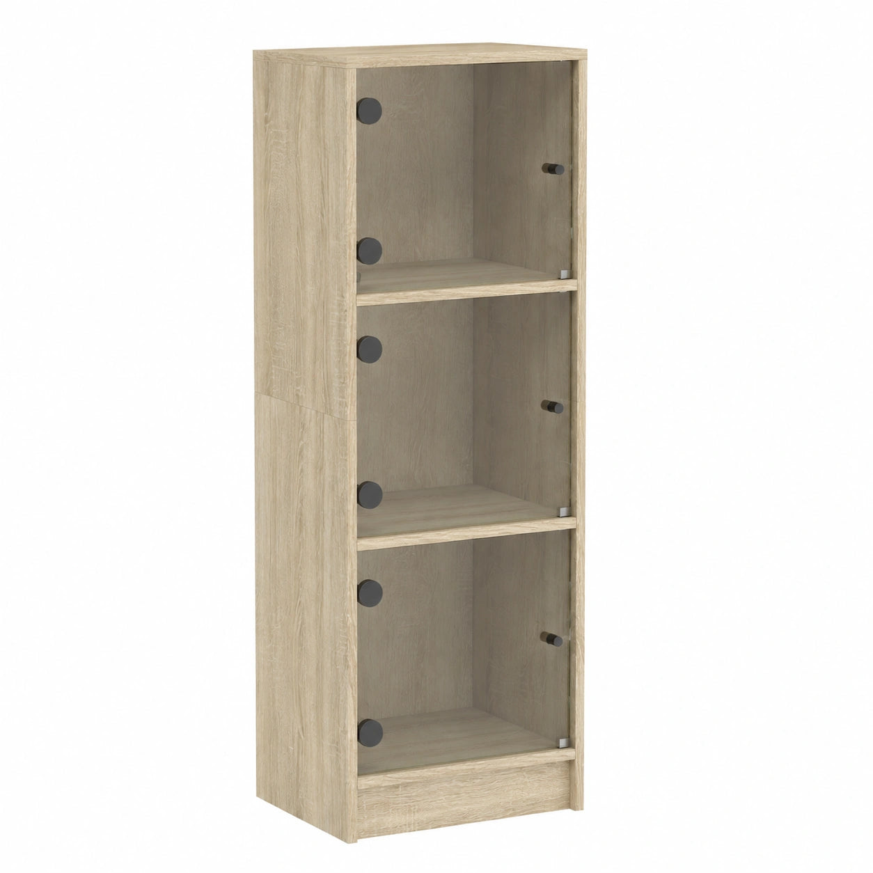 Highboard – 35 × 37 × 109 cm, mit Stauraum, aus Holzwerkstoff und Eichenholz, Sonoma-Eiche, für Esszimmer, Wohnzimmer und Büro