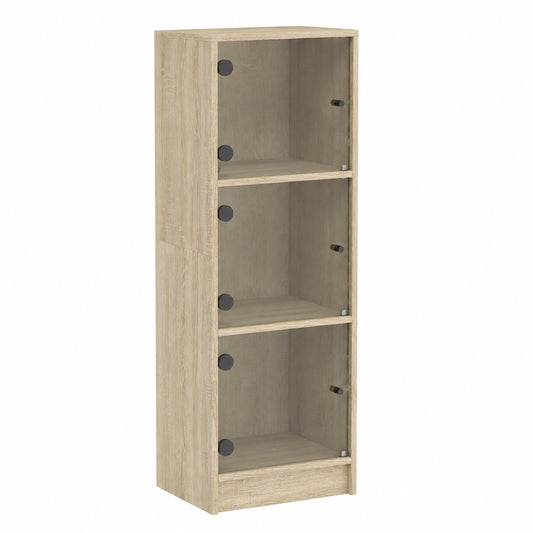 Highboard – 35 × 37 × 109 cm, mit Stauraum, aus Holzwerkstoff und Eichenholz, Sonoma-Eiche, für Esszimmer, Wohnzimmer und Büro