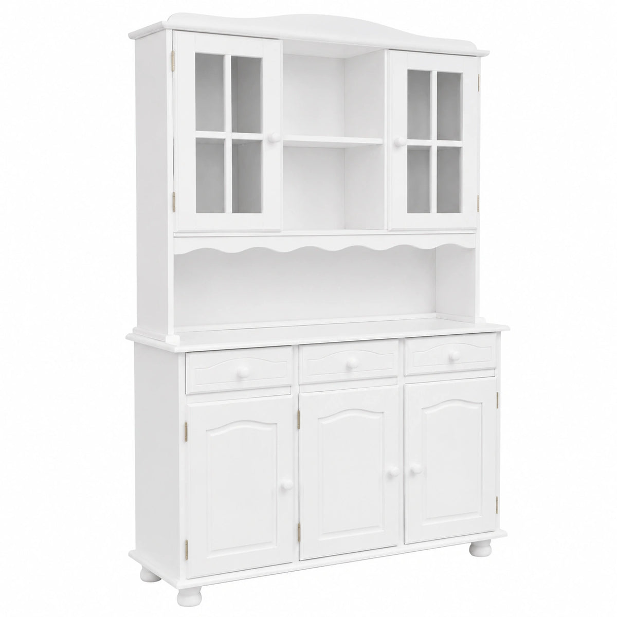 Vitrinenschrank – Landhausstil, mit mehreren Türen, aus Massivholz und Kiefernholz