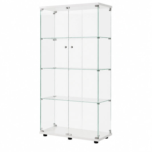 Glasvitrine – mit LED-Beleuchtung, aus Glas, für Wohnzimmer und Büro