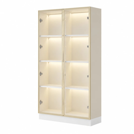 Vitrinenschrank – 80 × 40 × 160 cm, mit Ablagen, für Esszimmer und Wohnzimmer