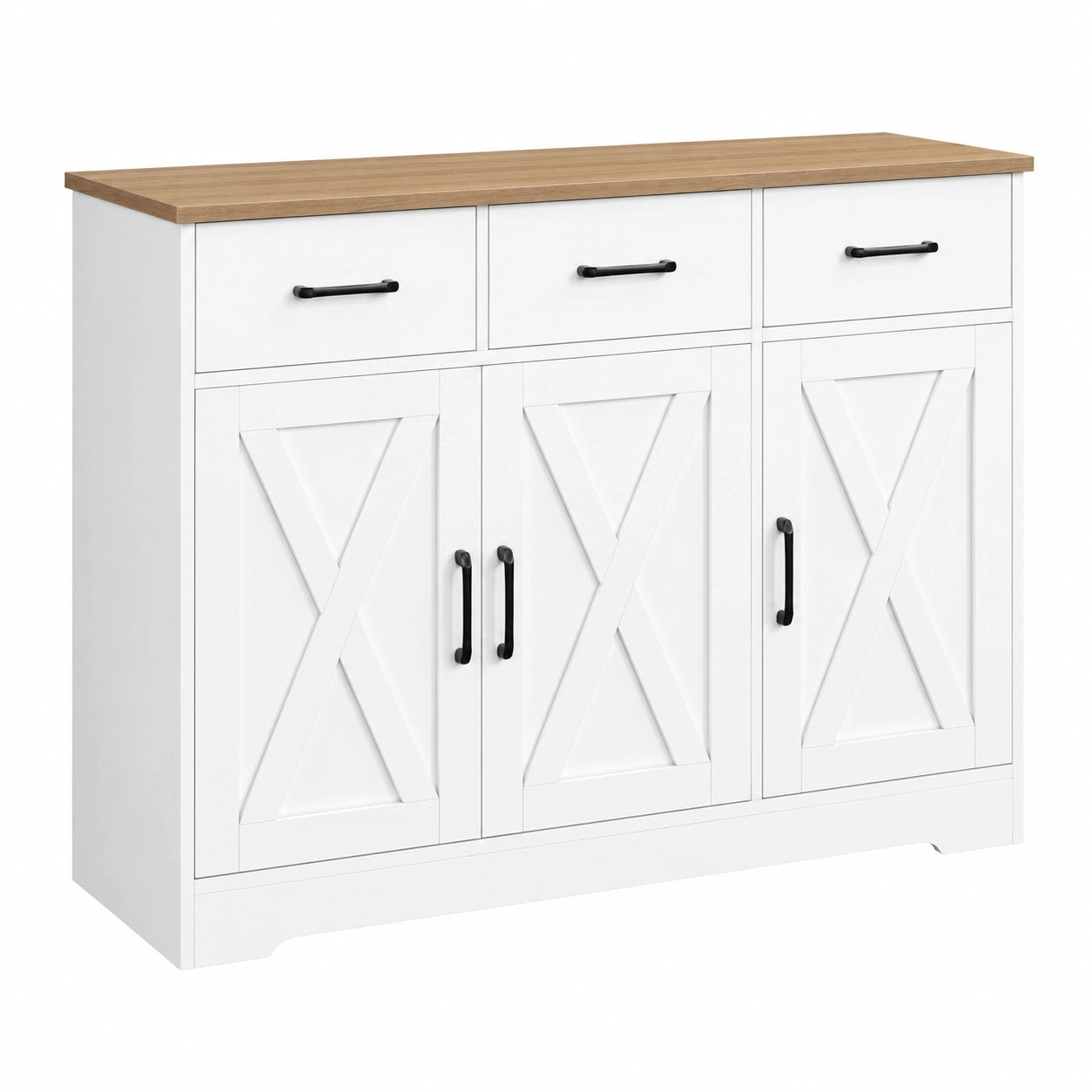 Sideboard – mit Schubladen, mit mehreren Türen, aus Holz, Braun, für Esszimmer, Küche und Wohnzimmer
