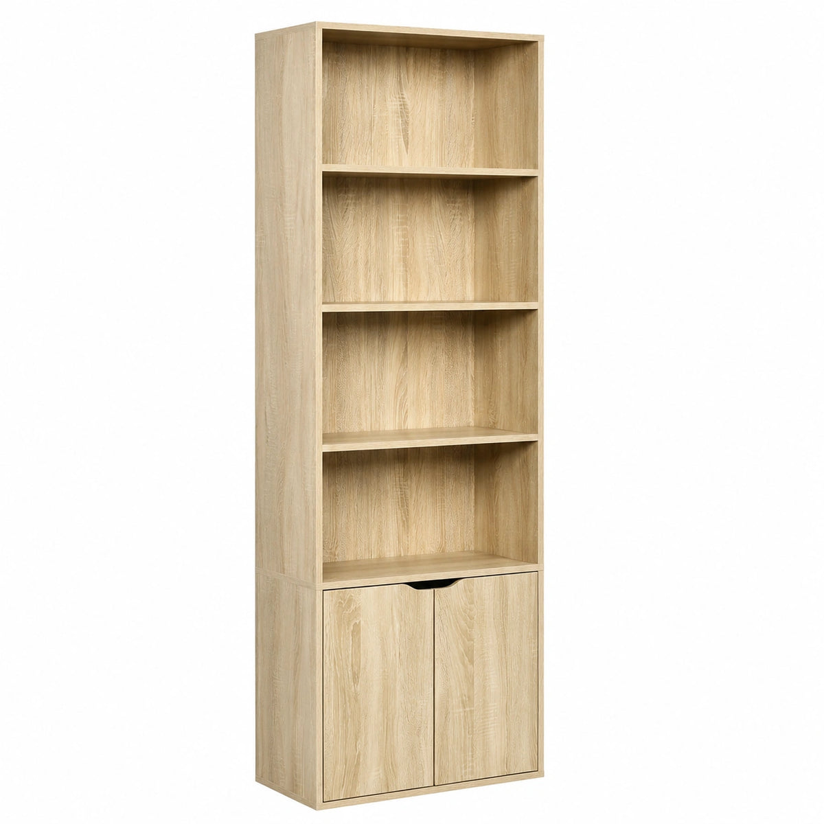 Bücherregal – 59 × 29 × 180 cm, mit mehreren Türen, für Wohnzimmer, Schlafzimmer und Büro