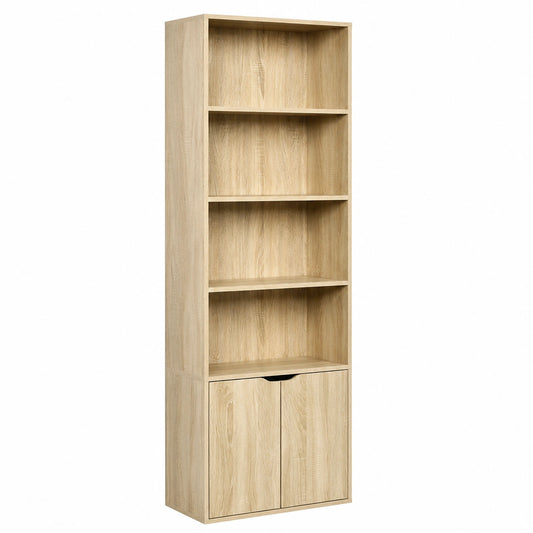 Bücherregal – 59 × 29 × 180 cm, mit mehreren Türen, für Wohnzimmer, Schlafzimmer und Büro