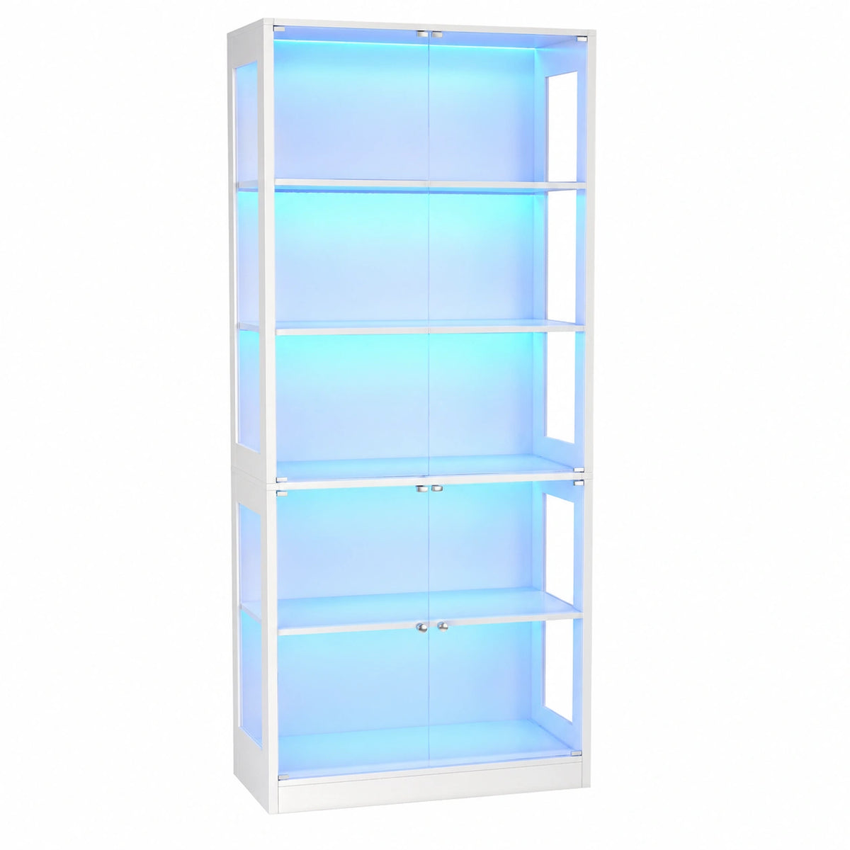 Vitrine – mit LED-Beleuchtung, mit Ablagen, für Wohnzimmer, Schlafzimmer und Büro