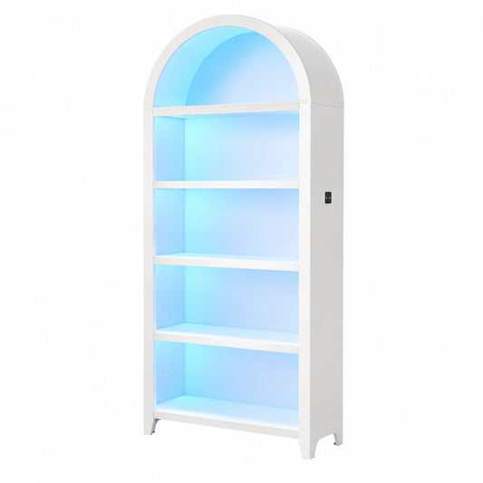 Bücherregal – 175 cm, mit LED-Beleuchtung, für Wohnzimmer, Schlafzimmer und Büro