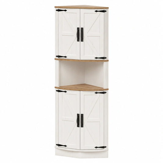 Küchenschrank – 165 cm, mit mehreren Türen, mit Ablagen, aus Holz, für Esszimmer, Küche und Wohnzimmer