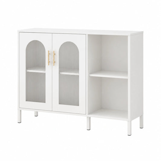 Metallschrank – 100 × 40 × 80 cm, aus Glas, für Esszimmer, Küche und Wohnzimmer