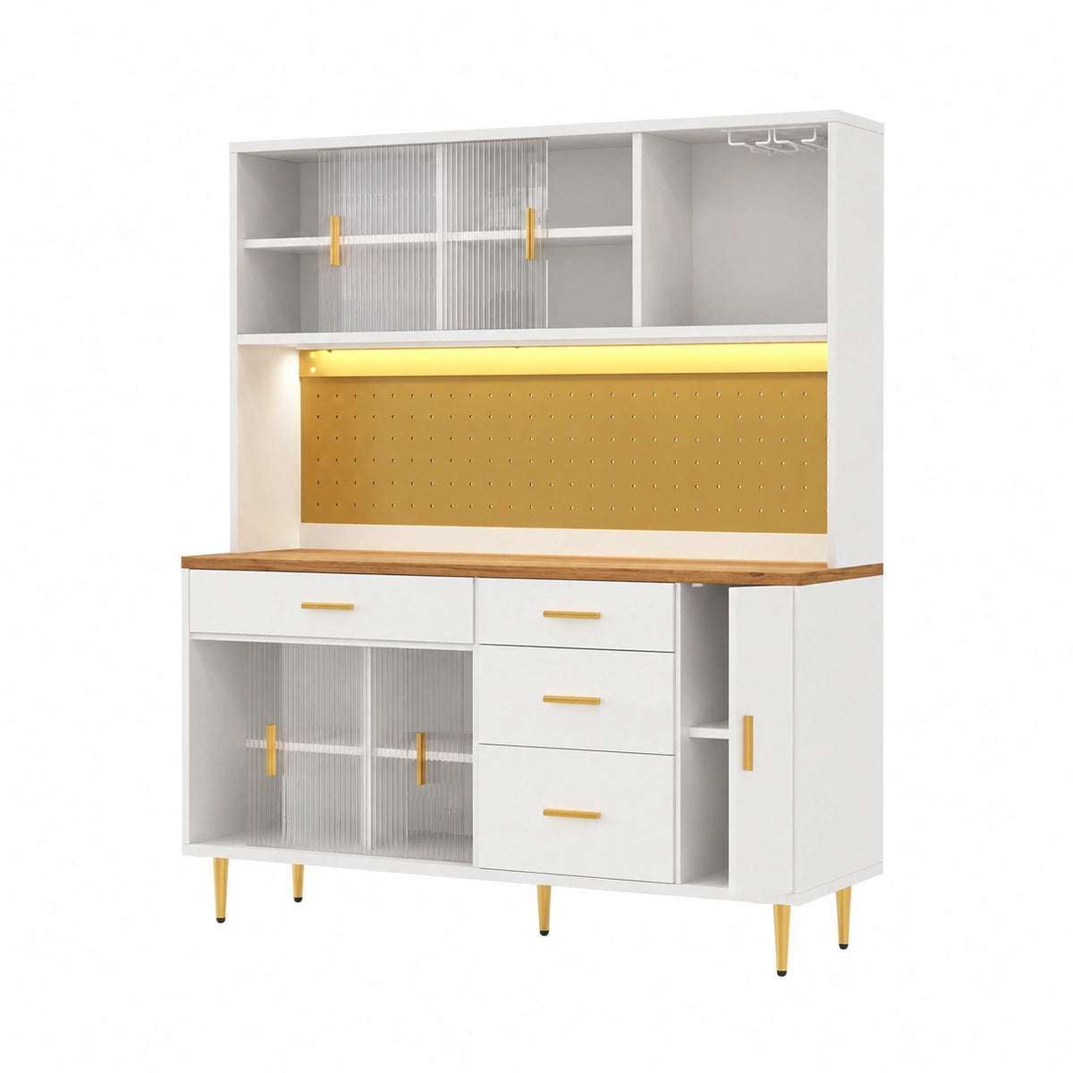 Küchenschrank – höhenverstellbar, mit LED-Beleuchtung, für Esszimmer