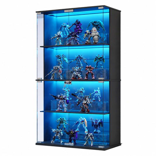 Vitrine – mit LED-Beleuchtung, Schwarz