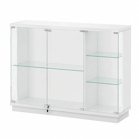 Glasvitrine – mit LED-Beleuchtung, aus Holz